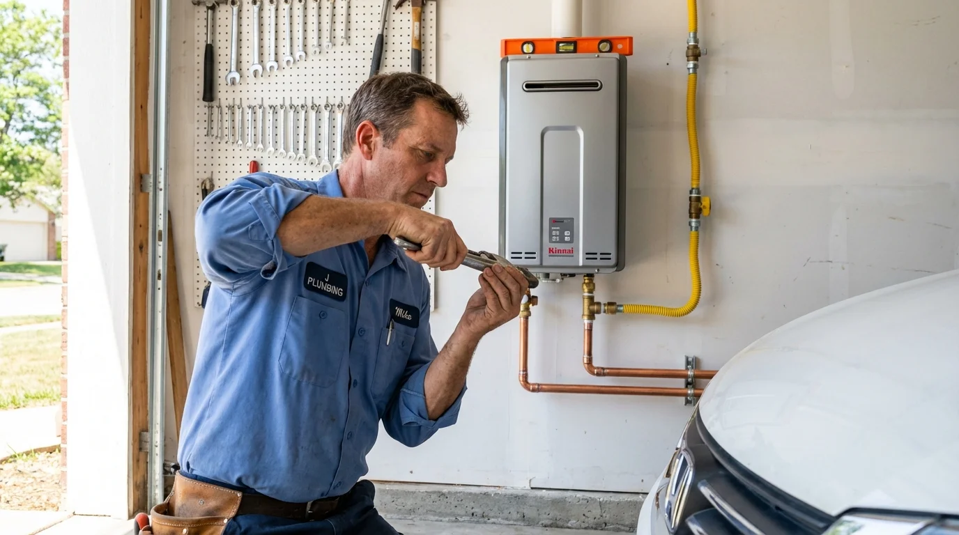 Tankless water heater installation by a Johns Plumbing LLC plumber in Blackville